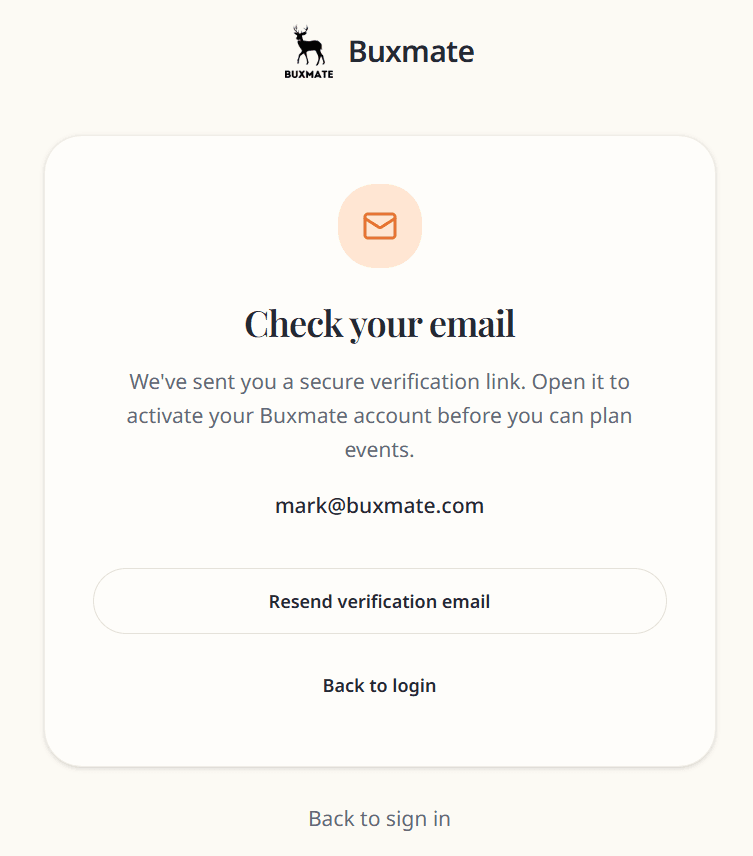 Check your email page