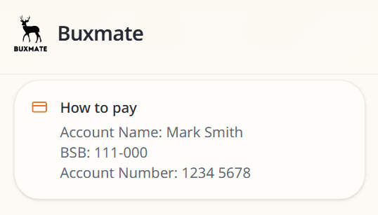 How to pay card with bank details