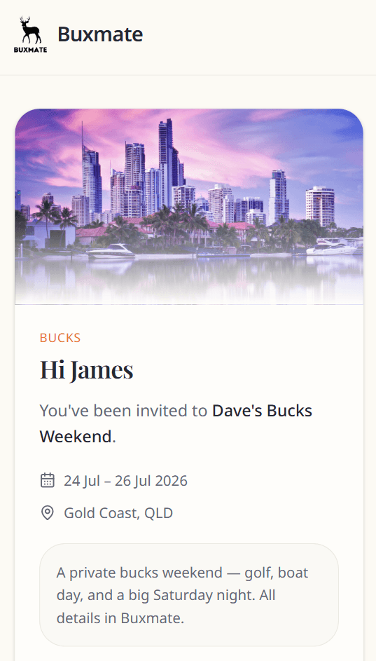 Guest invite landing page
